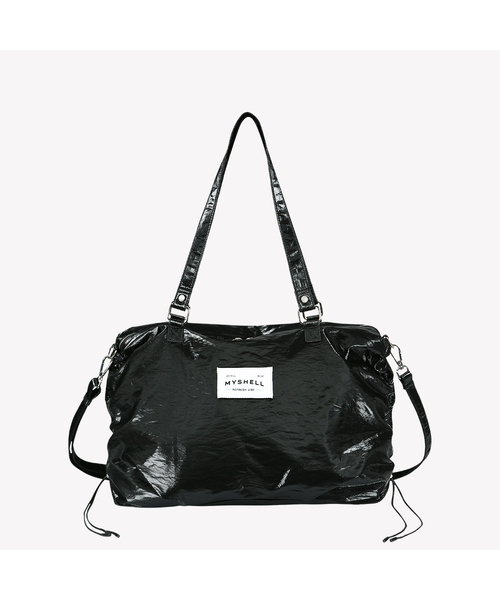 MYSHELL(マイシェル)の「ジョイフロー シュリング ワイド ショッパーバッグ_35112SH(ショルダーバッグ・レディース・ブラック/アイボリー・FREE)」の1枚目の写真