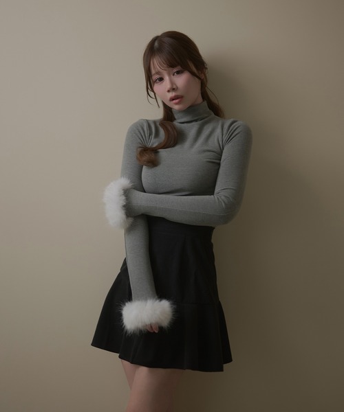 M DOLLY(エムドリー)の「Corduroy winnie mini skirt / コーデュロイウィニーミニスカート(スカート・レディース・ベージュ/ブラウン/ブラック・FREE)」の5枚目の写真