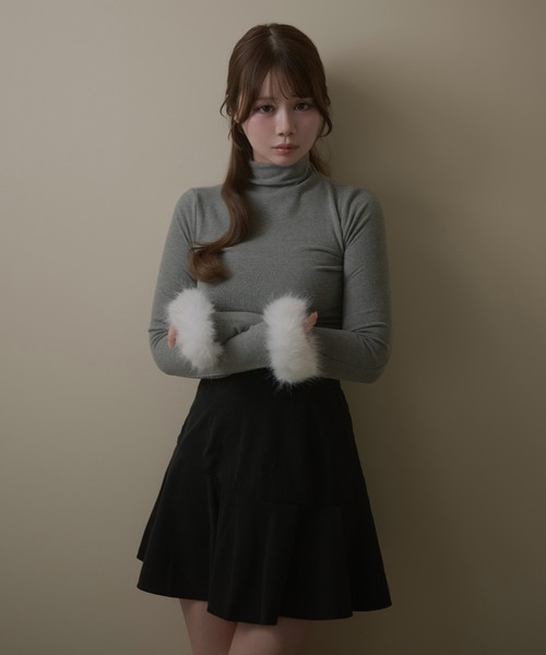 M DOLLY(エムドリー)の「Corduroy winnie mini skirt / コーデュロイウィニーミニスカート(スカート・レディース・ベージュ/ブラウン/ブラック・FREE)」の6枚目の写真
