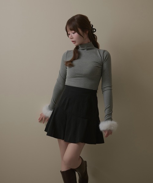 M DOLLY(エムドリー)の「Corduroy winnie mini skirt / コーデュロイウィニーミニスカート(スカート・レディース・ベージュ/ブラウン/ブラック・FREE)」の7枚目の写真