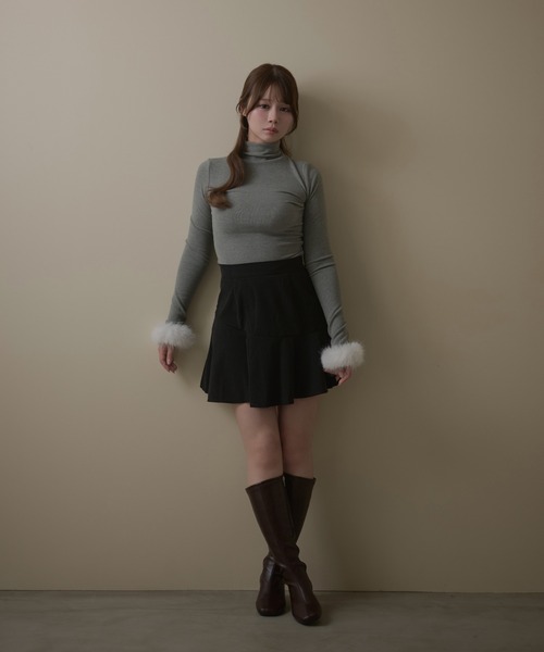 M DOLLY(エムドリー)の「Corduroy winnie mini skirt / コーデュロイウィニーミニスカート(スカート・レディース・ベージュ/ブラウン/ブラック・FREE)」の8枚目の写真