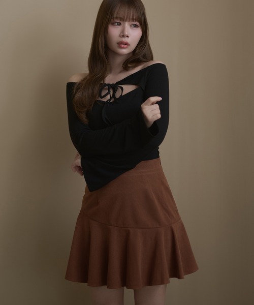 M DOLLY(エムドリー)の「Corduroy winnie mini skirt / コーデュロイウィニーミニスカート(スカート・レディース・ベージュ/ブラウン/ブラック・FREE)」の11枚目の写真