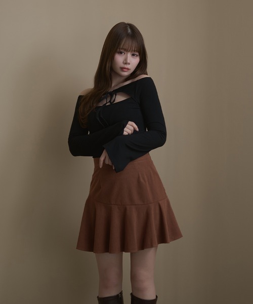 M DOLLY(エムドリー)の「Corduroy winnie mini skirt / コーデュロイウィニーミニスカート(スカート・レディース・ベージュ/ブラウン/ブラック・FREE)」の12枚目の写真