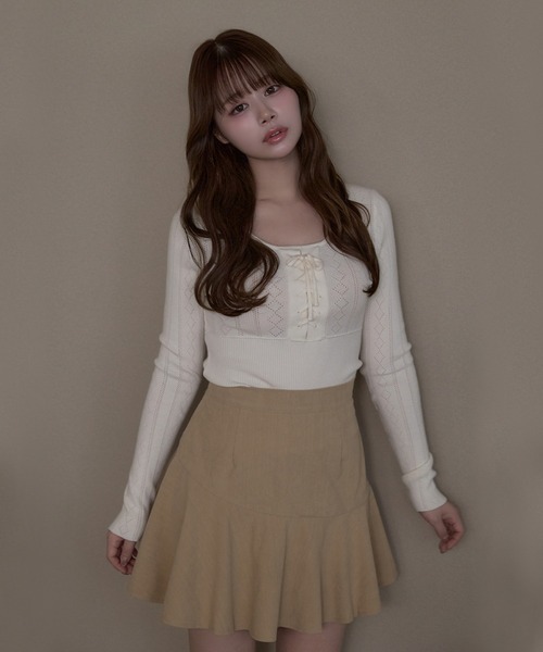 M DOLLY(エムドリー)の「Corduroy winnie mini skirt / コーデュロイウィニーミニスカート(スカート・レディース・ベージュ/ブラウン/ブラック・FREE)」の14枚目の写真