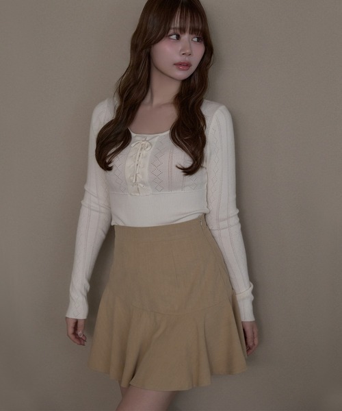M DOLLY(エムドリー)の「Corduroy winnie mini skirt / コーデュロイウィニーミニスカート(スカート・レディース・ベージュ/ブラウン/ブラック・FREE)」の15枚目の写真