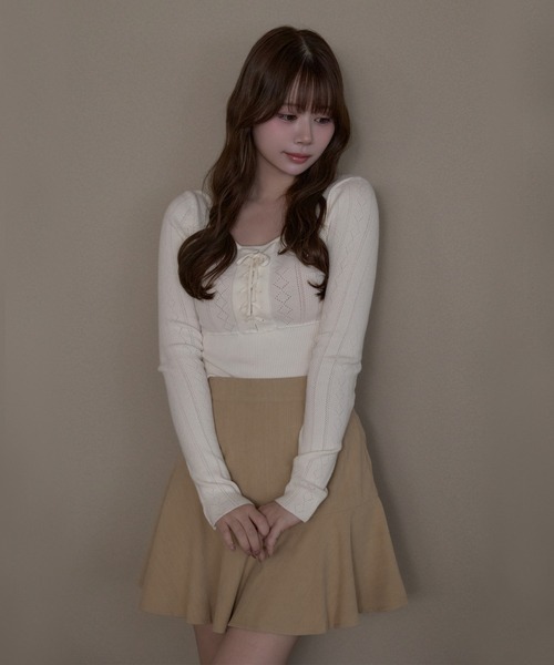 M DOLLY(エムドリー)の「Corduroy winnie mini skirt / コーデュロイウィニーミニスカート(スカート・レディース・ベージュ/ブラウン/ブラック・FREE)」の16枚目の写真