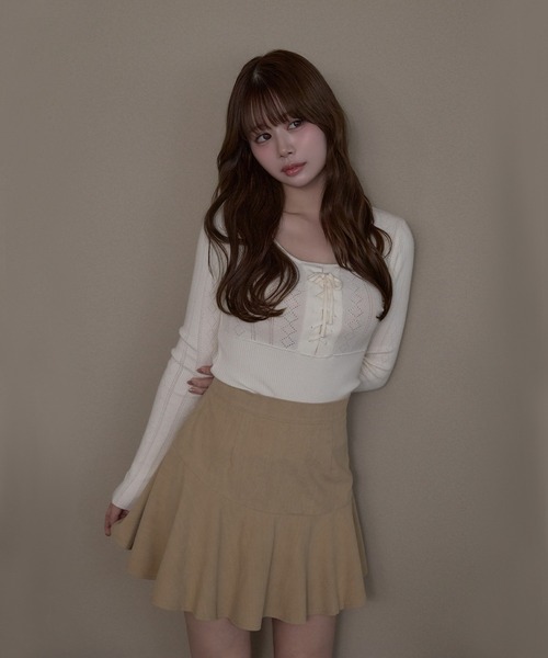 M DOLLY(エムドリー)の「Corduroy winnie mini skirt / コーデュロイウィニーミニスカート(スカート・レディース・ベージュ/ブラウン/ブラック・FREE)」の17枚目の写真
