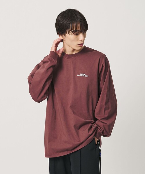 NICE WEATHER(ナイスウェザー)の「<NICE WEATHER>ロゴ ロングスリーブ Tシャツ(Tシャツ/カットソー・メンズ・ワイン/グレー系/ブラック/ホワイト・S/XS/M/L)」の1枚目の写真