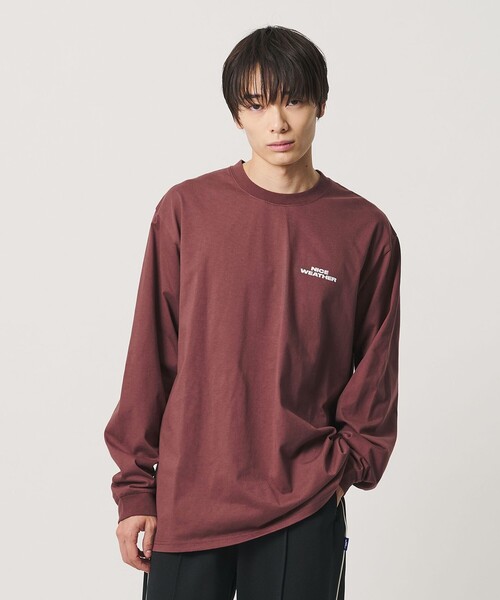 NICE WEATHER(ナイスウェザー)の「<NICE WEATHER>ロゴ ロングスリーブ Tシャツ(Tシャツ/カットソー・メンズ・ワイン/グレー系/ブラック/ホワイト・S/XS/M/L)」の5枚目の写真