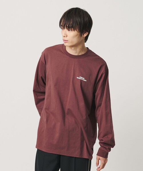 NICE WEATHER(ナイスウェザー)の「<NICE WEATHER>ロゴ ロングスリーブ Tシャツ(Tシャツ/カットソー・メンズ・ワイン/グレー系/ブラック/ホワイト・S/XS/M/L)」の6枚目の写真
