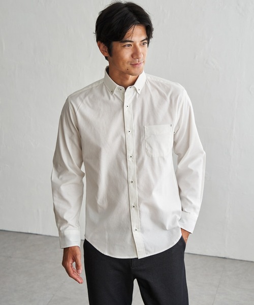 ikka（イッカ）の「【イージーケア】オックススイスカラーボタンダウンシャツ（シャツ/ブラウス・メンズ・ダークブラウン/ネイビー/ホワイト/ダークネイビー/カーキ/ブラック・S/XL/L/M）」の2枚目の写真