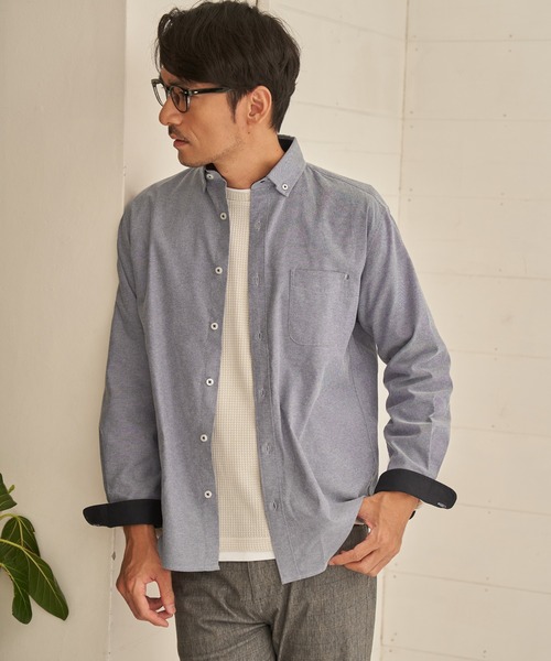 ikka（イッカ）の「【イージーケア】オックススイスカラーボタンダウンシャツ（シャツ/ブラウス・メンズ・ダークブラウン/ネイビー/ホワイト/ダークネイビー/カーキ/ブラック・S/XL/L/M）」の7枚目の写真