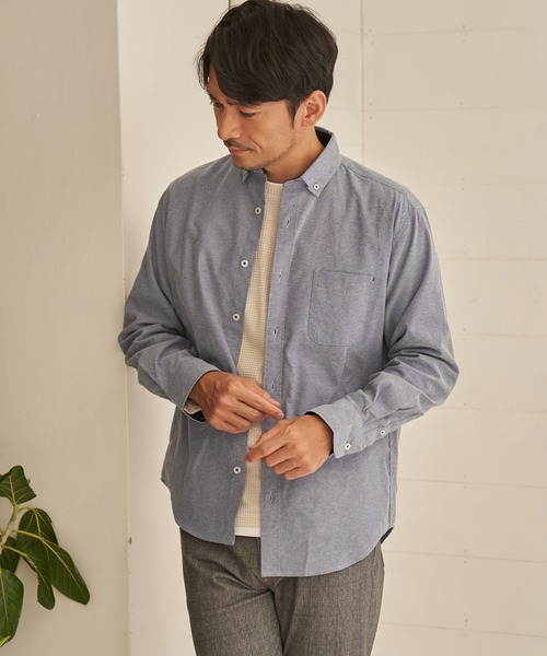ikka（イッカ）の「【イージーケア】オックススイスカラーボタンダウンシャツ（シャツ/ブラウス・メンズ・ダークブラウン/ネイビー/ホワイト/ダークネイビー/カーキ/ブラック・S/XL/L/M）」の8枚目の写真
