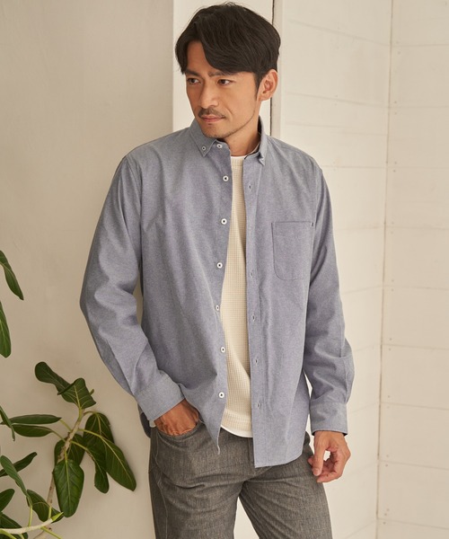 ikka（イッカ）の「【イージーケア】オックススイスカラーボタンダウンシャツ（シャツ/ブラウス・メンズ・ダークブラウン/ネイビー/ホワイト/ダークネイビー/カーキ/ブラック・S/XL/L/M）」の9枚目の写真