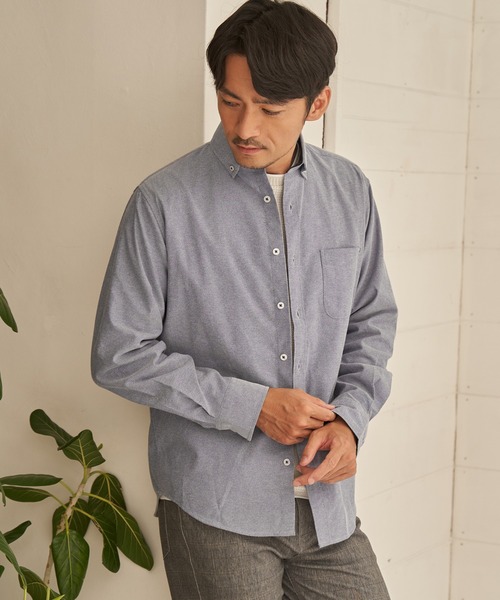 ikka（イッカ）の「【イージーケア】オックススイスカラーボタンダウンシャツ（シャツ/ブラウス・メンズ・ダークブラウン/ネイビー/ホワイト/ダークネイビー/カーキ/ブラック・S/XL/L/M）」の10枚目の写真