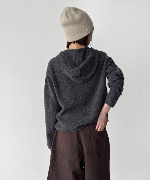 CANAL JEAN(キャナルジーン)の「El mar ウールパーカーニットカーディガン(カーディガン/ボレロ・レディース・チャコールグレー/ライトグレー・ONE SIZE)」の5枚目の写真