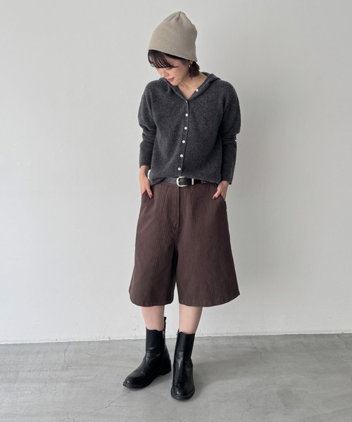CANAL JEAN(キャナルジーン)の「El mar ウールパーカーニットカーディガン(カーディガン/ボレロ・レディース・チャコールグレー/ライトグレー・ONE SIZE)」の6枚目の写真