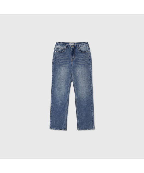 LOOKAST(ルックキャスト)の「101エッセンシャルストレートデニムパンツ / 101 ESSENTIAL STRAIGHT DENIM PANTS_2colors(デニムパンツ・レディース・ライトブルー/ダークブルー・S-Short/M-Short/L-Short/S-Long/M-Long/L-Long)」の2枚目の写真