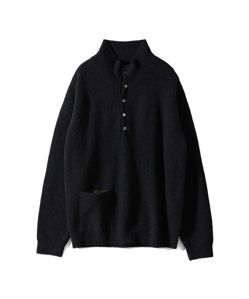 HORLISUN(ホーリーサン)の「Phoebe High Neck Button Knit Dark Charcoal(ニット/セーター・メンズ・その他・MEDIUM/LARGE)」の1枚目の写真
