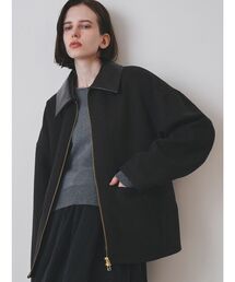 セール】フォルムショートウールコート（ノーカラージャケット