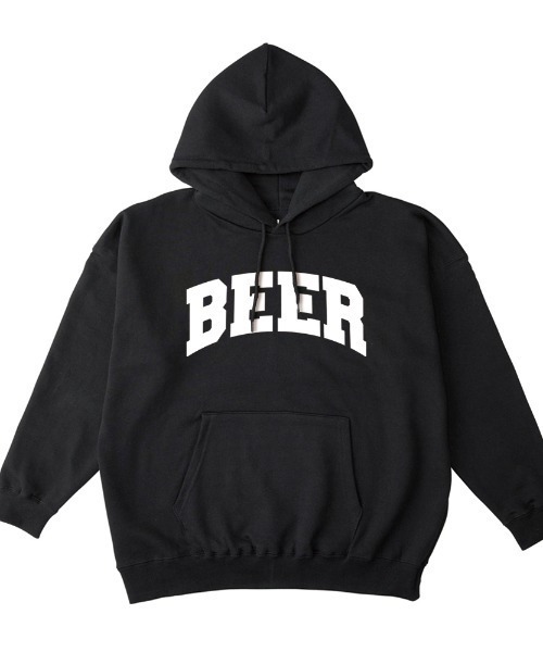 NOBOUND(ノーバウンド)の「NOBOUND(ノーバウンド) プルパーカー メンズ スウェット ビッグシルエット BEER ビール リカー お酒 ロゴ プリント プルオーバーパーカー フーディー スエット トップス レディース ユニセックス(パーカー・メンズ・ブラック/ダークブルー/ダークグリーン/ホワイト・L/XL/M)」の1枚目の写真