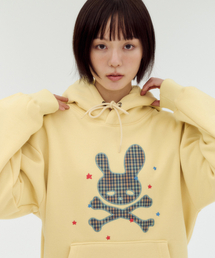 SLEEPY RABBIT アップリケ刺繍フードTシャツ AHP1315 (イエロー)