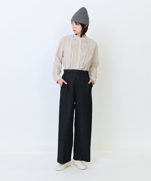 LOISIR(ロワズィール)の「エステルコットンカットソーストレートパンツ(その他パンツ・レディース・チェック/チャコールグレー・MT/M)」の4枚目の写真