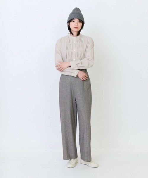 LOISIR(ロワズィール)の「エステルコットンカットソーストレートパンツ(その他パンツ・レディース・チェック/チャコールグレー・MT/M)」の8枚目の写真