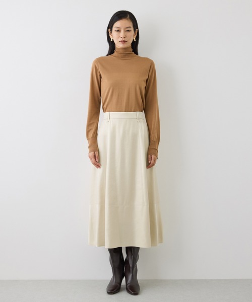 ROPE'(ロペ)の「【J'aDoRe・一部店舗限定サイズ】リュクスサテンフレアスカート/イージーケア(スカート・レディース・キャメル/ブラック/キナリ・36/38)」の13枚目の写真