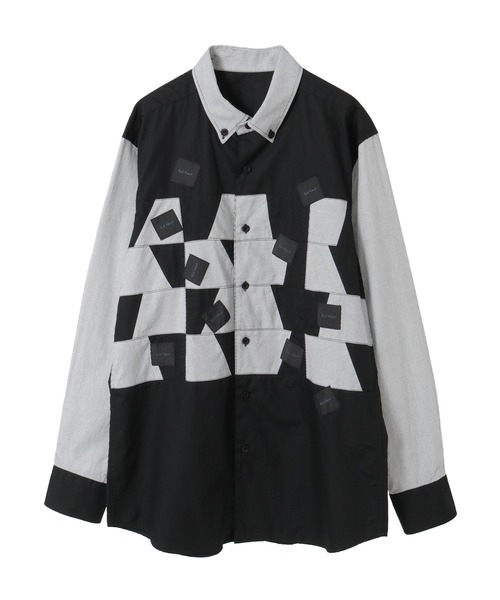KARL HELMUT(カールヘルム)の「ネームワッペン使いパッチワークシャツブラウス(シャツ/ブラウス・メンズ・ブラック系/ピンク系/ブルー系・LARGE/MEDIUM)」の2枚目の写真