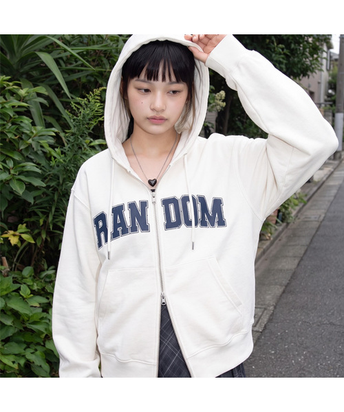 RANDOMOFF（ランダムオフ）の「RANDOM ARCH 2WAYジップアップ (3色) [RLZH_0023]（パーカー・レディース・ネイビー/ホワイト/ブラック・X-LARGE/SMALL/LARGE/MEDIUM）」の2枚目の写真