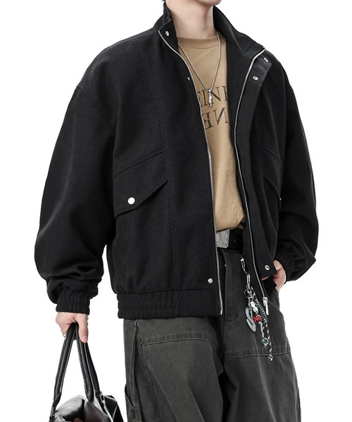 JOHNNY WOLF(ジョニーウルフ)の「LFRITH フェイクウール ツイードタッチ オーバーサイズ ブルゾン(ブルゾン・メンズ・ブラック/グレイッシュベージュ/グレー・M/L/XL)」の5枚目の写真