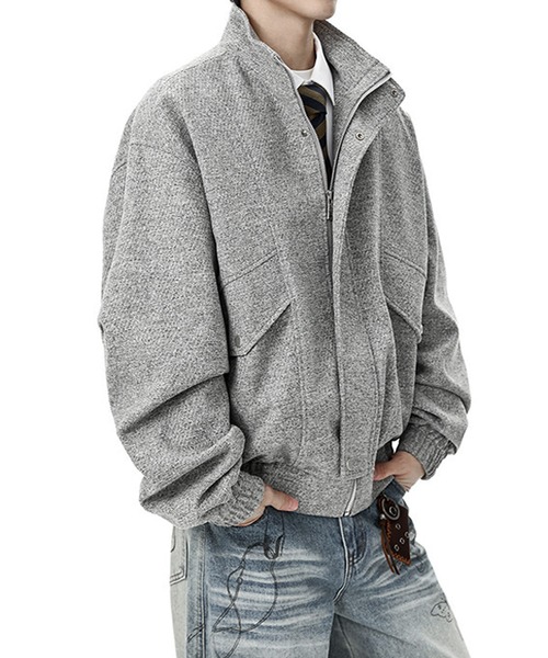 JOHNNY WOLF(ジョニーウルフ)の「LFRITH フェイクウール ツイードタッチ オーバーサイズ ブルゾン(ブルゾン・メンズ・ブラック/グレイッシュベージュ/グレー・M/L/XL)」の13枚目の写真