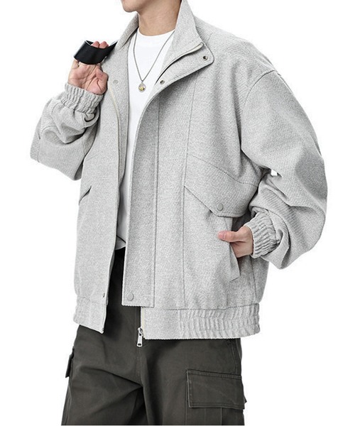 JOHNNY WOLF(ジョニーウルフ)の「LFRITH フェイクウール ツイードタッチ オーバーサイズ ブルゾン(ブルゾン・メンズ・ブラック/グレイッシュベージュ/グレー・M/L/XL)」の20枚目の写真
