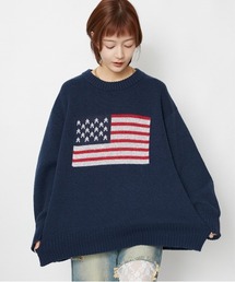 【超人気アイテム再登場】アメリカ国旗柄ニット｜全4色