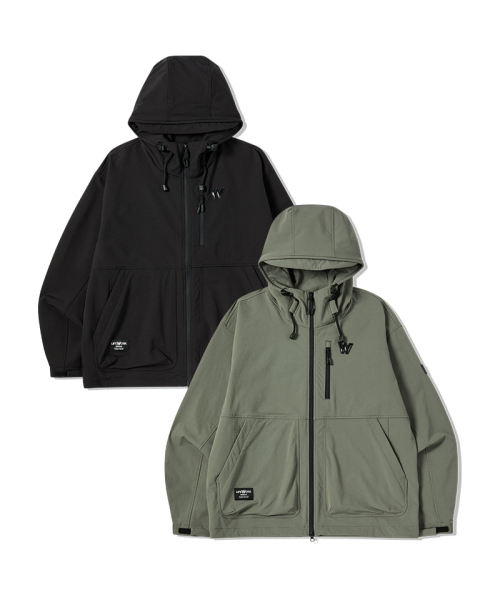 LIFE WORK(ライフワーク)の「企画) Wロゴニキビパッチポケットフードジャンパー(パーカー・レディース・ブラック/カーキ・MEDIUM/LARGE)」の3枚目の写真