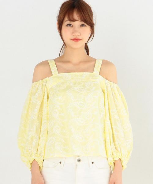 Another Edition（アナザーエディション）の「ペイズリーエンブロブラウス/AEBFC  ペイズリーEMB BLS◆（シャツ/ブラウス・レディース・ホワイト/イエロー/コバルトブルー・FREE）」の5枚目の写真