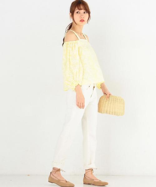 Another Edition（アナザーエディション）の「ペイズリーエンブロブラウス/AEBFC  ペイズリーEMB BLS◆（シャツ/ブラウス・レディース・ホワイト/イエロー/コバルトブルー・FREE）」の7枚目の写真