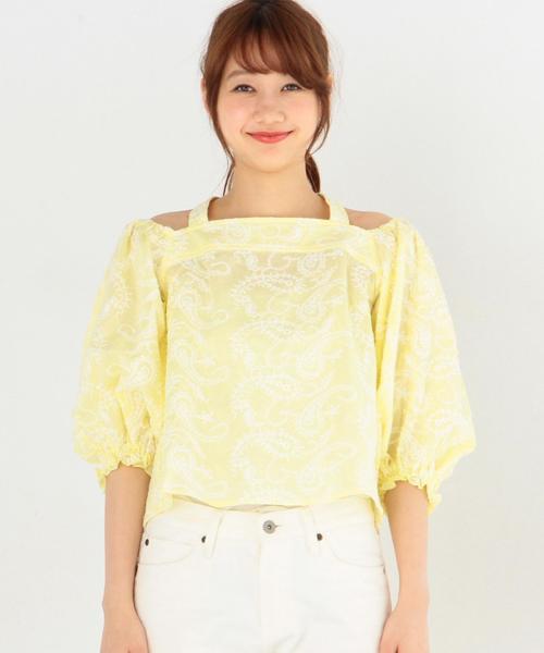 Another Edition（アナザーエディション）の「ペイズリーエンブロブラウス/AEBFC  ペイズリーEMB BLS◆（シャツ/ブラウス・レディース・ホワイト/イエロー/コバルトブルー・FREE）」の12枚目の写真