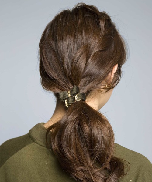 PLAIN CLOTHING（プレーンクロージング）の「フェイクファーWヘアゴム【PLAIN CLOTHING】（ヘアゴム・レディース・ネイビー/カーキ/ピンク/ブラウン/ブラック・FREE）」の11枚目の写真