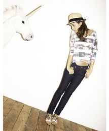 X-girl | SPIKE JEAN(BLK/INDIGO)(デニムパンツ)