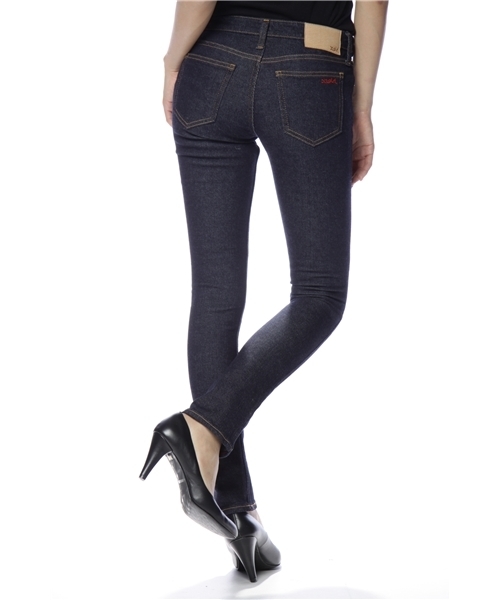 X-girl（エックスガール）の「【mini3月号掲載】SPIKE JEAN(BLK/INDIGO)（デニムパンツ・レディース・ブラック/インディゴブルー・24inch/25inch/26inch/27inch）」の6枚目の写真