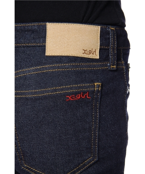 X-girl（エックスガール）の「【mini3月号掲載】SPIKE JEAN(BLK/INDIGO)（デニムパンツ・レディース・ブラック/インディゴブルー・24inch/25inch/26inch/27inch）」の10枚目の写真