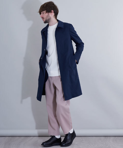 UNITED TOKYO（ユナイテッドトウキョウ）の「ポリエステルステンカラーコート（ステンカラーコート・メンズ・ベージュ/ネイビー/カーキ/ピンク・2/1/3）」の17枚目の写真