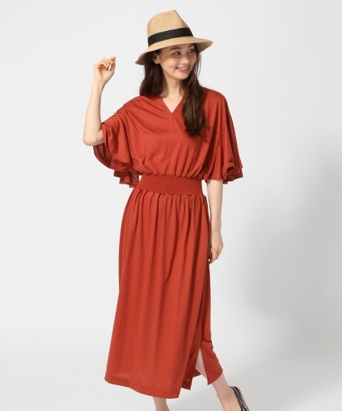 Global Work グローバルワーク の 吸水速乾 接触冷感 ギャザーウエストワンピース ワンピース Wear