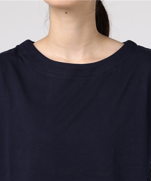 POU DOU DOU（プードゥドゥ）の「ストライプ刺繍袖プルオーバー（Tシャツ/カットソー・レディース・ネイビー/グリーン・3）」の9枚目の写真