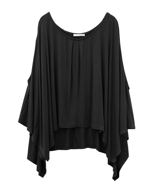 Luz Llena（ラズレナ）の「[2way]変形カットノースリーブトップス（Tシャツ/カットソー・レディース・キャメル/ブラック/オフホワイト・MEDIUM）」の2枚目の写真