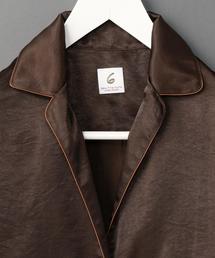 6（ロク）の「＜6(ROKU)＞SATIN PIPING SHIRT/ｼｬﾂ ◇（シャツ