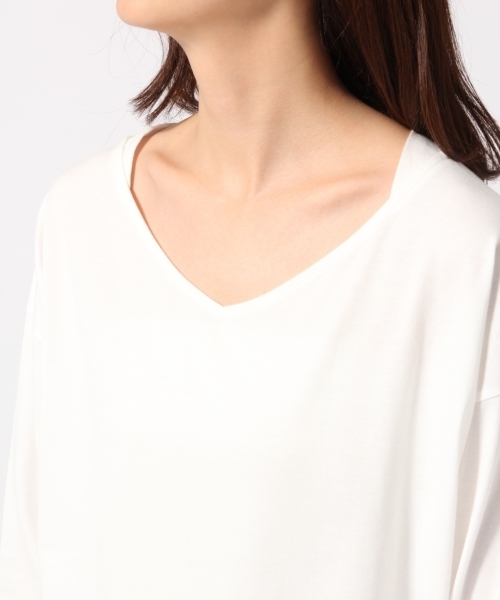 GLOBAL WORK（グローバルワーク）の「スーピマ2WAYネックプルオーバー8分袖/761821（Tシャツ/カットソー・レディース・ホワイト/パープル/ブラック/ピンク/グレー・LARGE/SMALL/MEDIUM）」の9枚目の写真