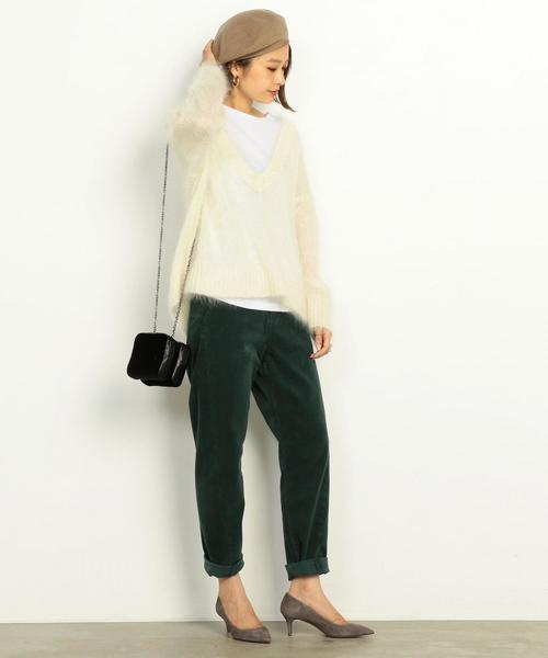 BEAUTY&YOUTH UNITED ARROWS(ビューティーアンドユースユナイテッドアローズ)の「BY∴ モヘアVネックニット ◆(ニット/セーター・レディース・オフホワイト/ネイビー/パープル/イエロー・FREE)」の5枚目の写真